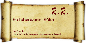 Reichenauer Réka névjegykártya