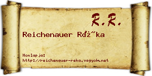 Reichenauer Réka névjegykártya